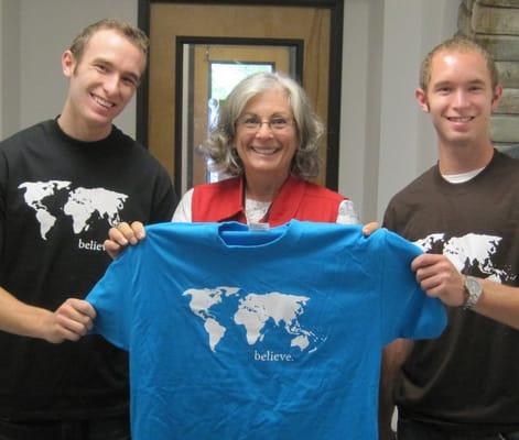 Directors of the Sabbath house chose the brilliant blue"believe shirt" to represent their shelter.