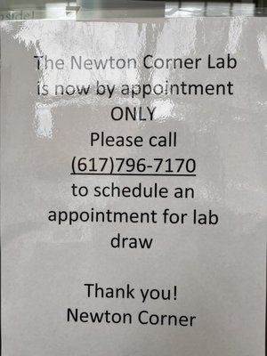 October 2022 - appt for lab ONLY