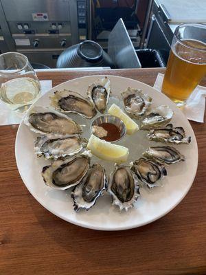 Oysters, wine, and beer!