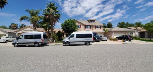 3 Sprinter vans evacuation day.