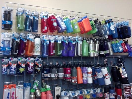 Water bottles.