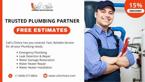 Trusted Plumbing Partner - Cali's choice