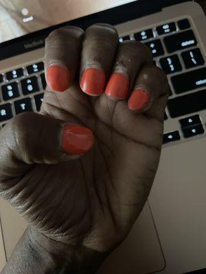 Trash nails didn't last a week. Had to file to make look decent gel all lifting.