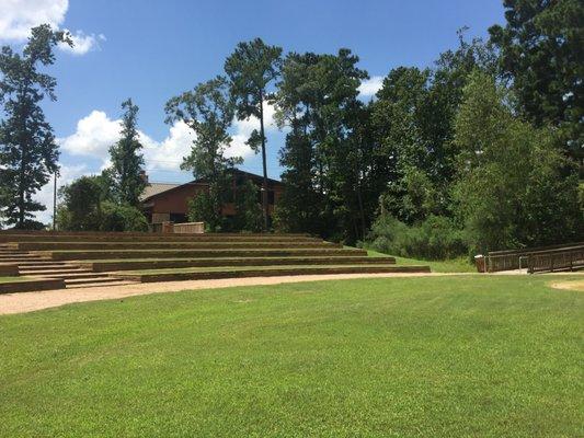 View of the Rob Fleming Center from behind and from the bottom of the amphitheater.