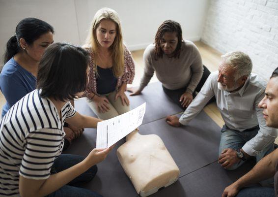 CPR training in progress.