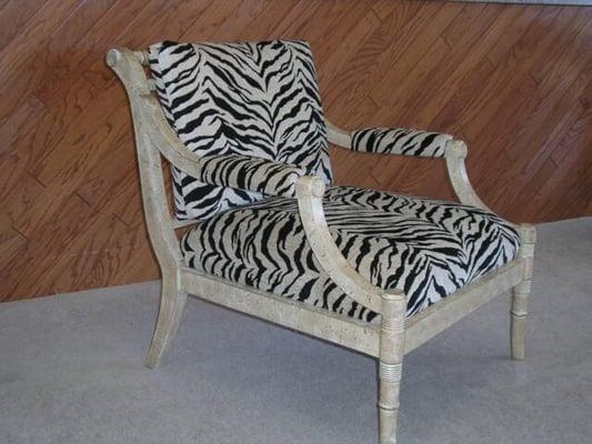 Zebra chair custom upholstery in Phoenix, AZ