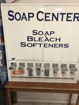 Decent variety of soap choices, with old school levers.