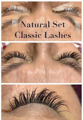 A classic full set of Lash Extensions that's wispy, flirty and natural