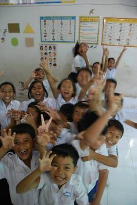 Students in the Goldstone School, Cambodia