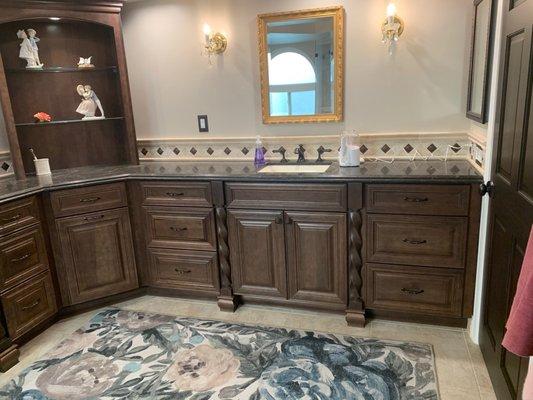 Master Bathroom, new cabinets from the Kitchen Store, Kohler sinks & Artifacts fixtures