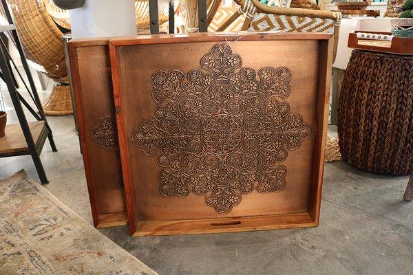 ornate copper ottoman trays