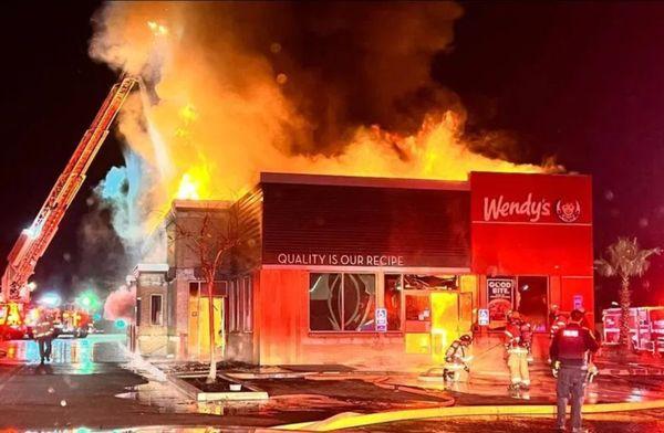 Our Wendy's burning