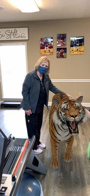 The Tiger Queen works at Performance Therapy