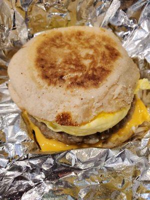 Breakfast Sandwich with Sausage.