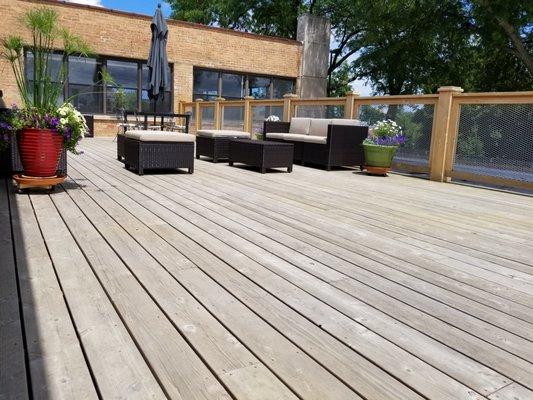 The deck at one of our offices, here we host special events for tenants and their businesses.