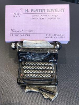 Our customers love our antique typewriter card holder