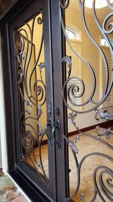 Baltic Iron Door with glass open