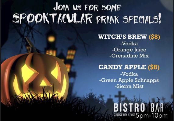 So excited about our Halloween drinks! Come get some 5pm-10pm every night of the week!