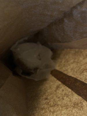 Cupcake in a brown bag....