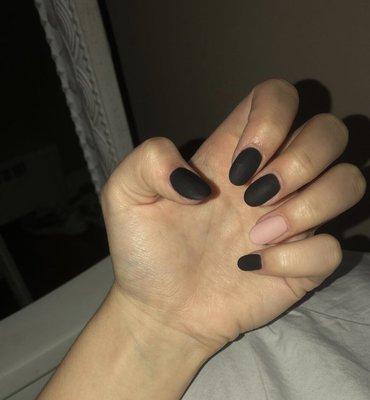 Matte black and nude