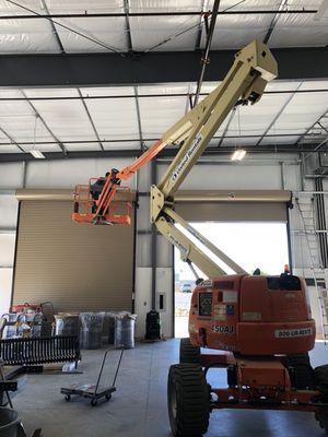 Cable and Camera installation in warehouse.