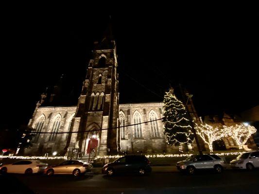 Outside of the cathedral Christmas Eve