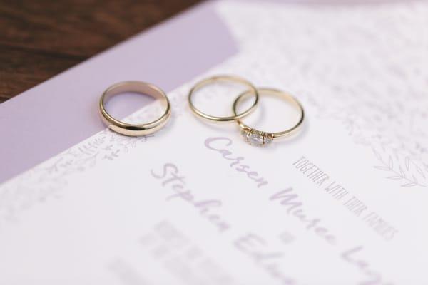 Richie Designs' letterpress + our rings  Photo by Katie McGihon Photography