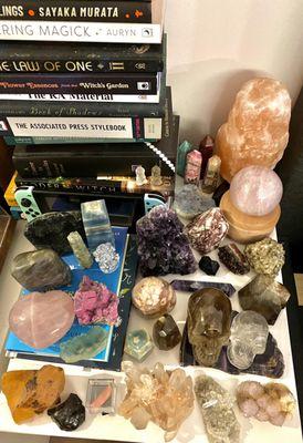 Crystals stones books