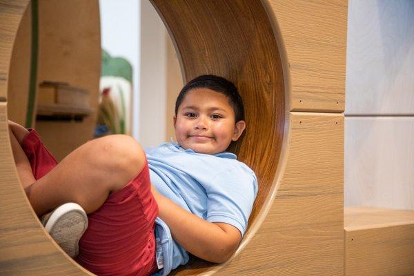 There are so many fun places to sit, crawl, walk, jump, and play at the Palo Alto Junior Museum & Zoo.