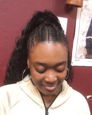 Feed-in braid with sew in on the back