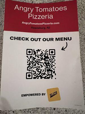 Scan for the menu.