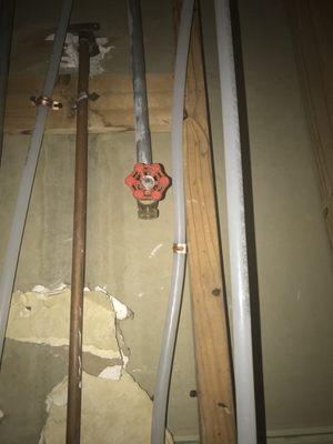 Used meter tie on bare Pex