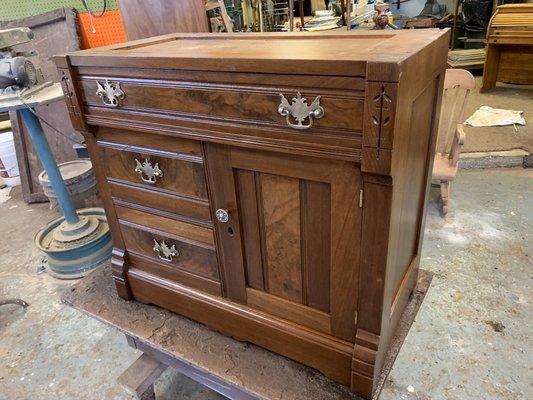 Walnut commode refinished