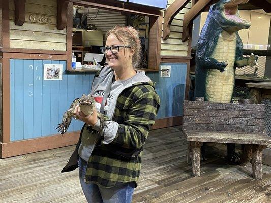 Me holding a alligator!