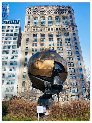 The Sphere. It was damaged during the collapse of the WTC.