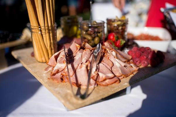 Cocktail meat and cheese platter