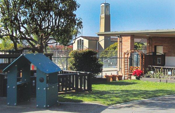 St. James Preschool's outdoor environment is a fun place to play with friends.