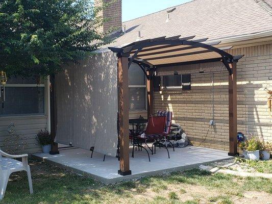 After concrete pad and sun shade