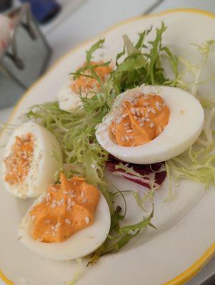 Chili deviled eggs