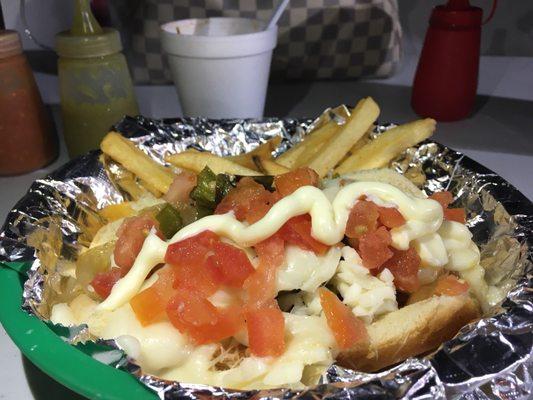 Hot dog ( esta ocasión, no tenia buen sabor, al igual que la papa asada )