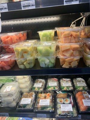 Fresh fruit & sushi