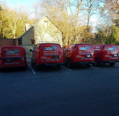 Some of our fleet of service trucks