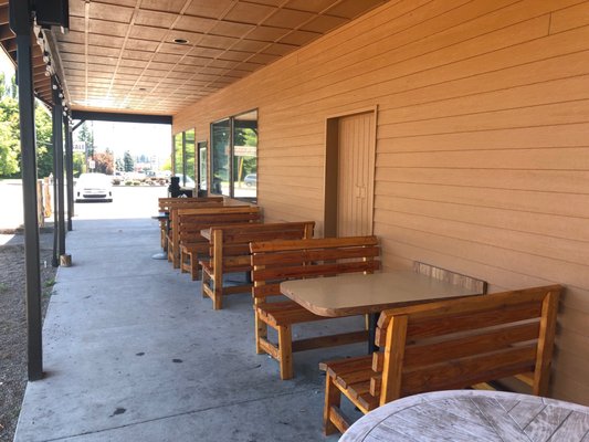 Outside seating in the bar