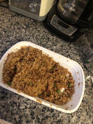 Pepper steak, and a ton of rice