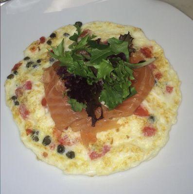 Egg white frittata with smoked salmon