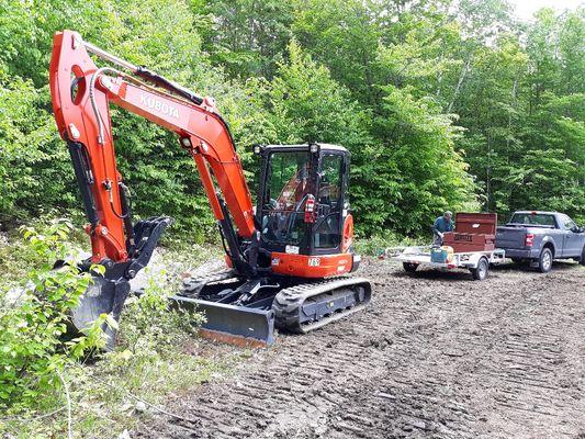 Kubota KX057-4R3 on the jobsite.