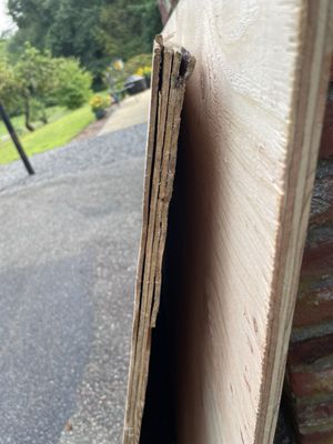 Damaged plywood