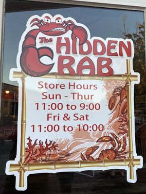 Store hours on door