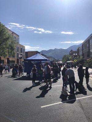 Looking east towards mountains. 2 more blocks of dozens of vendors. Crowded so be prepared. All the shops were open to boot