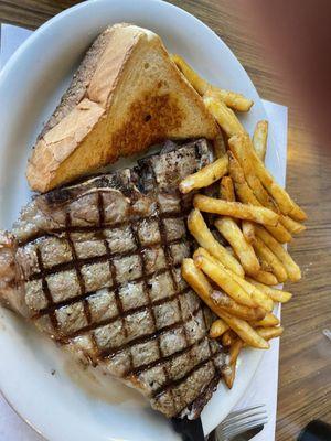 T-bone steak & fries.